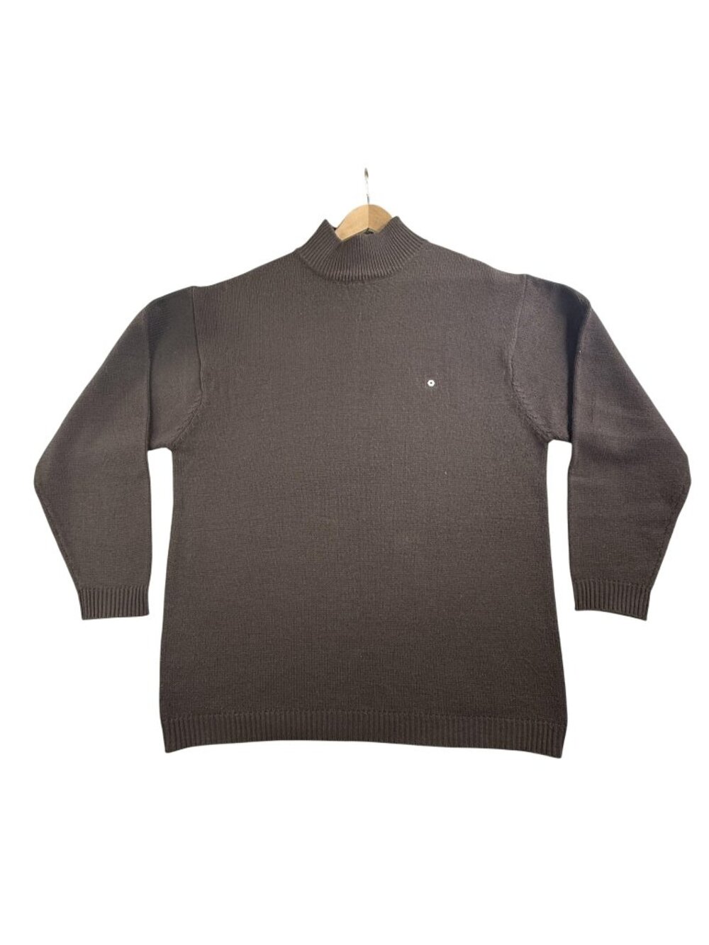 Vintage Southpole Sweater Mens XL Brown Solid Mock Neck Acrylic Knit Pullover